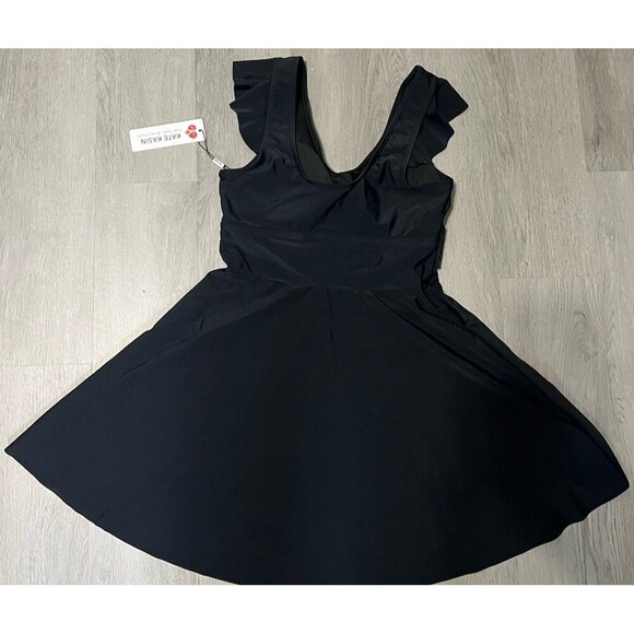 NWT, Kate Kasin Tankini Swimsuit Swim Dress Top in Black. Size S. - Picture 9 of 12